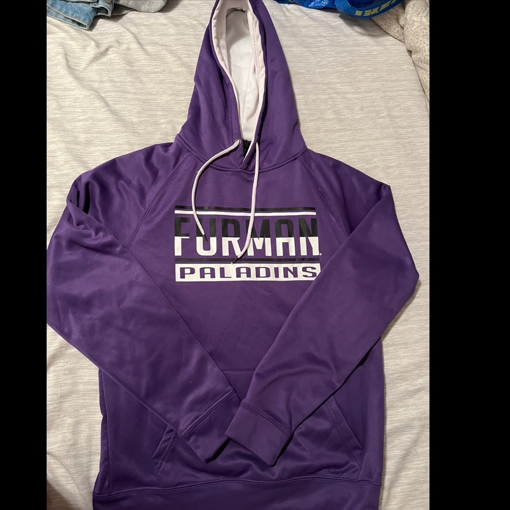 Purple Furman University colosseum mens sweatshirt size medium